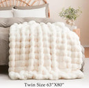 BENVWE Faux Fur Throw Blanket for Couch Bed - Fluffy Soft Thick Bubble Blanket for Living Room Home Decor - Mothers Day Birthday Gifts for Women, Cream White, 63" x 80" by CozyNest Decor
