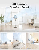Dreo Fan for Bedroom, 120° Oscillating Standing Fan, Quiet Pedestal Fan with DC Motor, 9 Speeds, 4 modes, 20dB, 120° Manual Vertical, 37-42" Adjustable Height, 9H Timer, White by CozyNest Decor