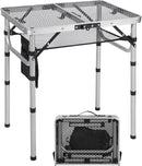 RedSwing Folding Grill Table, Lightweight Height Adjustable Aluminum Table with Mesh Desktop and Mesh Bag for Outdoor Camping Picnic BBQ, 2 Feet, Sliver by GreenHaven Gardens
