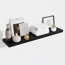 Fun Memories 10 Inch Deep Shelves, Floating Shelves for Wall 48 Inches Long, Wood Floating Shelves for Wall, Large Storage Shelves Wall Mount for Living Room Bedroom, Black, Set of 1 by CozyNest Decor