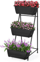 Vertical Raised Garden Bed 3 Tier Elevated Garden Planters Stand Up Garden Planter Box with Drainage Holes for Outdoor Indoor Plants Herbs Flowers Vegetables Black by GreenHaven Gardens