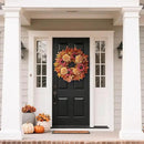 28'' Large Fall Wreath for Front Door, Porch, Window- Artificial Maple Leaves Faux Sunflower Hydrangea Pumpkins Outdoor Autumn Wreath for Home, Farmhouse Wall Thanksgiving Day Harvest Festival Decor by CozyNest Decor