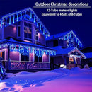 Christmas Lights Outdoors, 32 Tubes(Equivalent to 4 Sets of 8-Tubes) Meteor Shower Rain Lights - Blue lcicle Christmas Light Outdoor for Xmas Tree Wedding Party Holiday House Yard Decor, UL Plug by GreenHaven Gardens