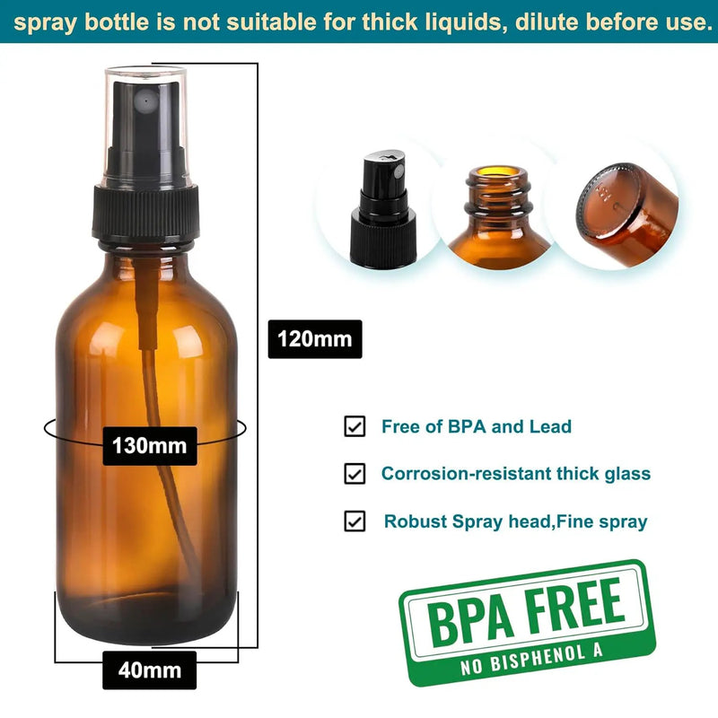 Amber Glass Small Spray Bottle 2 oz 48 Packs,Fine Mist Sprayer Small Clear Bottles,Refillable Containers mini spray bottles for Cleaning Solutions and Skin Care (Amber 48pcs), photo 4 of 6