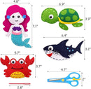 CiyvoLyeen Sea Animals Sewing Kit Mermaid DIY Felt Plush Craft Kit Make Your Own Ocean Animals Gifts for Beginner Boys and Girls Educational Kids Art Craft Supplies Set of 12 by TinyTreasures Baby Boutique