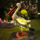 HONGLAND Solar Metal Pelican Statues Garden Sculpture & Statues, Glass Outdoor Pelican Yard Art Coastal Ocean Bird Decor Lawn Ornament for Backyard Porch Patio Decor（19 Inch） by GreenHaven Gardens