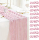 Sioloc 10 Pack Light Pink Cheesecloth Table Runner Fall Autumn Decor for Home 10ft Table Cloth for Tea Wedding Birthday Party Baby Bridal Shower Halloween Thanksgiving by CozyNest Decor