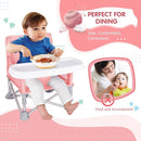 Portable Baby Booster Seat with Tray, Toddler Booster seat for Dining, Camping, Travel, Baby Beach Chair 6 Months to 3 Years Old Indoor Outdoor Use Pink by TinyTreasures Baby Boutique
