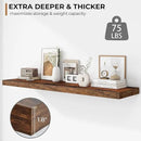Fun Memories Floating Shelves - 12 Inch Rustic Wooden Wall Shelves - Extra Deeper & Thicker Wall Mounted Storage Shelf for Living Room, Kitchen, Farmhouse - 48" W x 12" D x 1.8" H - Brown by CozyNest Decor