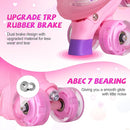 Rainbow Toddler Roller Skates - Size 4 Adjustable | Light Up Quad Skates for Girls & Boys Beginners Aged 3-12 by TinyTreasures Baby Boutique