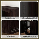 70 Inch Tall Bookcase with Doors, Library Office Bookshelf with Adjustable Shelves, Floor Standing Storage Cabinet for Bedroom Living Room Organizer with Anti Tipping Kit, Dark Cherry Finish by CozyNest Decor