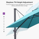 PURPLE LEAF 9' × 11.5' Patio Cantilever Umbrella with Base Outdoor Rectangle Adjustable Offset Umbrellas with 360-degree Rotation and 8 Heavy Duty Metal Ribs for Garden Deck Pool Turquoise Blue by GreenHaven Gardens