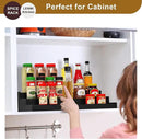Spice Rack Organizer for Cabinet, 3 Tier Expandable Bamboo Spice Storage, Great for Kitchen Cabinet, Cupboard,Pantry and More(Black) by CozyNest Decor