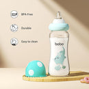 YOHKOH Natural Glass Baby Bottle with Natural Response Nipple, Newborn Anti-Colic Baby Bottles, Wide Neck Mushroom Cap Baby Bottle, Clear (8.8ounce (Pack of 4), Blue2) by TinyTreasures Baby Boutique