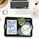 Spsyrine Large Black Serving Tray with Handles, Plastic Decorative Tray for Coffee Table, Ottoman, Bathroom, Home Decor 17.3"*11.8"*2" by CozyNest Decor