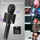 KIDWILL Wireless Bluetooth Karaoke Microphone for Kids and Adults, 5-in-1 Portable Handheld Karaoke Mic Speaker Player Recorder with Adjustable Remix FM Radio for Girls Boys Teens Adults by TinyTreasures Baby Boutique