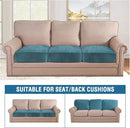 H.VERSAILTEX Velvet Stretch Couch Cushion Cover Plush Cushion Slipcover for Chair Loveseat Sofa Cushion Furniture Protector Seat Cushion Sofa Cover (3 Piece Sofa Cushion Covers, Peacock Blue) by CozyNest Decor