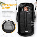 Orzbow Warm Bunting Bag Universal, Stroller Sleeping Bag Cold Weather, Waterproof Toddler Footmuff (Black, Large) by TinyTreasures Baby Boutique