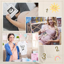 9 Pcs Pregnancy Announcement Set Pregnancy Reveal Ideas Felt Letter Board Baby Bodysuit Booties Photo Frame Bear Plush Wood Blocks for Coming Soon Baby Announcement(Black) by TinyTreasures Baby Boutique