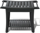 Zhuoyue Bamboo Shower Stool Bench Waterproof with Storage Shelf for Shaving Legs or Spa Bath Seat in Bathroom & Inside Shower for Adults Seniors Elderly (24 x 13.4 x 18.5 inches+Black) by TinyTreasures Baby Boutique