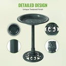 Backyard Expressions Outdoor Garden Bird Bath - Green - Weather Resistant Polyresin - 27 Inch by GreenHaven Gardens