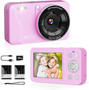 Digital Camera, 4K 64MP, 18X Zoom, Point and Shoot Digital Camera with 64GB TF Card & 2 Batteries, Portable Rechargeable Small Camera for Kids Teens Adult, Purple by TinyTreasures Baby Boutique