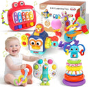5 in 1 Baby Toy for 12 18 Month, Learning Toys for Babies 12-18 Months, Baby Busy Cube, Stacking&Sensory, Pull String&Piano Xylophone Toy, Birthday Gift for 12+ Month by TinyTreasures Baby Boutique