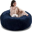 4FT Large Bean Bag Chairs,Big Adult Size Memory Foam Beanbags with Filler Included,Machine Washable Corduroy Cover,Ultra Soft Plush Gaming Bing Bag Puff Chair for Dorm, Living Room & Bedroom (Blue) by CozyNest Decor