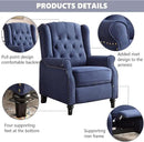 CANMOV Push Back Recliner Chair,Accent Chair, Mid Century Wingback Recliner, Fabric Push Back Recliner Chair Single Armchair Sofa with Rivet Decoration, Button-Tufted Back for Living Room,Dark Blue by CozyNest Decor