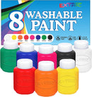 Kids Painting Set, Washable Paint for Kids 8 Colors, Non Toxic Tempera Paint 2 Ounce Each, Paints for Toddlers Art, Craft, School and Home Finger Paints Projects by TinyTreasures Baby Boutique