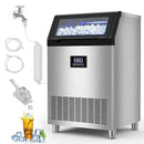 Commercial Ice Maker Machine 350 LBS/24H, 136 Ice Trays Freestanding & Undercounter Ice Machine Stainless Steel with 60 LBS Ice Storage Capacity, Ice Maker with Water Line and Filter, Dual Water Inlet by CozyNest Decor