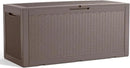 100 Gallon Resin Deck Box, Lockable Patio Outdoor Storage Box for Furniture, Garden Tools and Tools Storage, Waterproof Outside Storage Boxes - Grey by GreenHaven Gardens