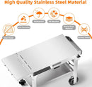 Food Grade 304 Stainless Steel BBQ Grill Table fits Tabletop Griddle, Outdoor Grill Table with 4 Foldable Legs, Portable Grill Stand for RV, Camping, Tailgating by GreenHaven Gardens