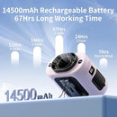 Socool 14500mAh Portable Waist Fan Clip on Belt 360 Rotation Wearable Rechargeable Personal Shirt Fan, 67H Cooling 5-Speed Battery Operated with Light, Neck Fan Hands-Free for Outdoor Jobsite Camping by TinyTreasures Baby Boutique