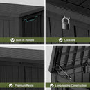 120 Gallon Outdoor Deck Box,Storage Lockable Waterproof Patio Furniture,Garden Tools,Cushions,Pool Accessories Outside Storage Resin Box(Black) by GreenHaven Gardens
