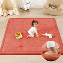 1.3" Thick Baby Play Mat for Floor Playpen, 71x79 Large Foam Tummy Time Mat, Padded Support Soft Plush Nursery Rug for Infant Kids Toddler Crawling Kick Activity (Brick) by TinyTreasures Baby Boutique