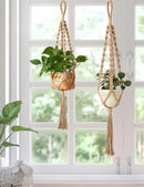 2Pcs Macrame Plant Hangers Indoor & Outdoor (27.56”) Boho Hanging Planters for Indoor Plants, Macrame Wall Hanging Decor for Flower Pots & Baskets (Pots Not Included) by GreenHaven Gardens