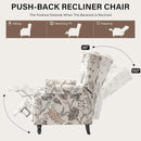 UIXE Recliner Chairs Set of 2, Fabric Upholstered Armchair Pushback Accent Chair for Living Room, Floral Rivet Trim Club Chair Home Theater Single Sofa Bedroom Side Reading Seat - Beige Plants by CozyNest Decor