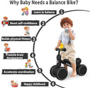 Baby Balance Bike Toys for 12-36 Months Kids Toy Boy and Girls Gifts Toddler Best First Birthday Gift Children Walker No Pedal Infant 4 Wheels Bicycle (Classic, Black) by TinyTreasures Baby Boutique