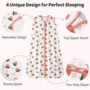 Baby Sleep Sack 12-18 Months 0.5 Tog Wearable Blanket Baby, 3 Pack 100% Cotton Lightweight Sleeping Sack with 2-Way Zipper for Infant Toddler Strawberry by TinyTreasures Baby Boutique