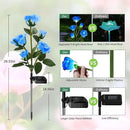Solar Garden Lights, Solar Outdoor Lights with More Realistic 10 Rose Waterproof Solar Powered Flowers Lights for Outside Patio Yard Pathway Decorations, 2 Pack, Blue by GreenHaven Gardens