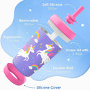 Kid Insulated Stainless Steel Tumbler with Silicone Straw, 12oz Sippy Cup for Kids (Unicorn) by TinyTreasures Baby Boutique