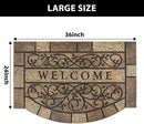 Durable Welcome Door Mats, 24"x36" Heavy-Duty Large Welcome Mat for Front Door with Non-Slip Rubber Backing, Door Mats for Outside Entry High Traffic Area（Leaves） by CozyNest Decor