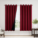 ChrisDowa 100% Blackout Curtains 63 inch Long for Bedroom with Black Liner, Extra Wide 2 Thick Layers Total Blackout Thermal Insulated Grommet Window Curtains 2 Panels Set (Burgundy, 60 x 63 Inch) by TinyTreasures Baby Boutique