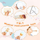 Baby Musical Instruments Neutral Colors Percussion Instruments Set Montessori Wooden Toys for Toddlers 1-3 with Xylophone for Kids Preschool Educational 3+ Wood Musical Toy 8pcs by TinyTreasures Baby Boutique