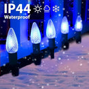 C9 Led Christmas String Lights, 20 Led 25.75 Feet Outdoor Waterproof Strawberry Lights with 20 Stakes, Extendable Green Wire String Lights for Indoor Outside Patio Wedding Party Decoration, Blue