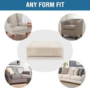 H.VERSAILTEX Velvet Stretch Couch Cushion Cover Plush Cushion Slipcover for Chair Loveseat Sofa Cushion Furniture Protector Seat Cushion Sofa Cover (2 Piece Large Sofa Cushion Covers, Ivory) by CozyNest Decor