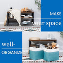 Bidtakay Storage Baskets Extra Large 17x12x15 In Teal Blue Nursery Toy Baskets Fabric Long Shelf Baskets for Organizing Set of 2 Linen Closet Bins for Shelves Decorative Blanket Basket Living Room by TinyTreasures Baby Boutique