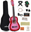 ADM Beginner Acoustic Classical Guitar 30 Inch Nylon Strings Wooden Guitar Bundle Kit for Kid Boy Girl Student Youth Guitarra Online Lessons with Gig Bag, Strap, Tuner, Extra Strings, Picks,Pink 1 by TinyTreasures Baby Boutique