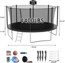 SKYUP Tranpoline 1500LBS 16 15 14 12 10 8 FT Tranpoline for 7-10 Kids and Adults, Windproof Outdoor Tranpoline with Enclosure Net, Basketball Hoop, Easy to Install & Last Long - ASTM Approved by TinyTreasures Baby Boutique